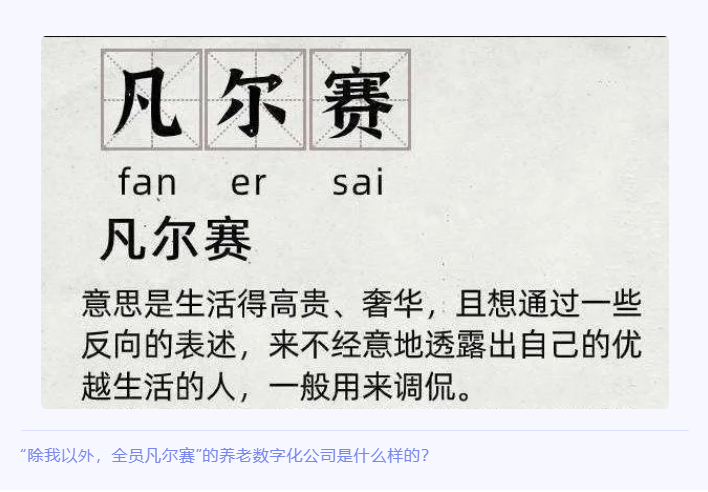 “除我以外，全员凡尔赛”的养老数字化公司是什么样的？